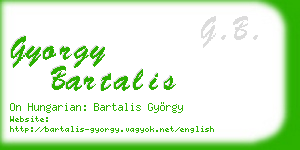 gyorgy bartalis business card